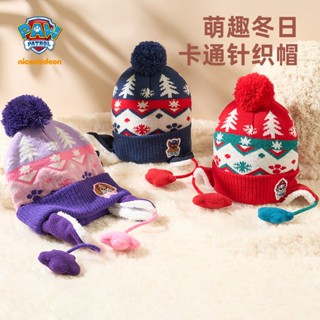 paw patrol หมวก ผ้าวูล และผ้ากํามะหยี่ ป้องกันหู แฟชั่นฤดูหนาว สําหรับเด็ก