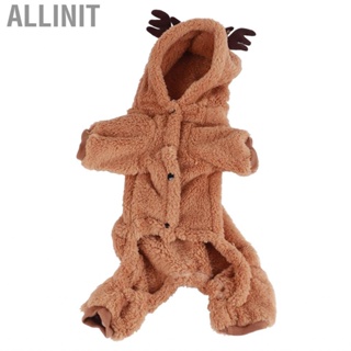 Allinit Reindeer Dog Costume Hoodie Funny Soft Warm Pajamas For Christmas Cosplay