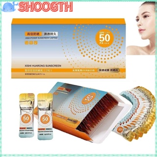 Shoogth Xishi Huarong ครีมกันแดด ให้ความชุ่มชื้น ป้องกันแดด Spf 50+ 50 ชิ้น