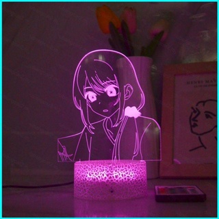 โคมไฟกลางคืน LED รูปการ์ตูนอนิเมะ Oshi no Ko 3d ชาร์จ USB สําหรับตกแต่งบ้าน