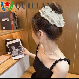 Quillan ยางรัดผม ตาข่าย ไข่มุก สไตล์เกาหลี หรูหรา เครื่องประดับผม บัลเล่ต์ ผมหางม้า ของขวัญ