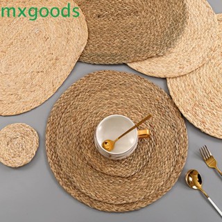 Mxgoods แผ่นรองแก้ว แบบสาน แฮนด์เมด สําหรับโต๊ะอาหาร N1N