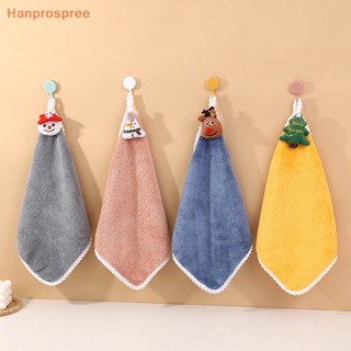 Hanprospree&gt; ผ้าขนหนูเช็ดมือ ลายซานตาคลอส สีแดง ของขวัญปีใหม่ สําหรับตกแต่งบ้าน ห้องน้ํา