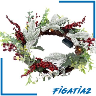 [Figatia2] พวงหรีดคริสต์มาส เบอรี่ สีแดง 17.72 นิ้ว สําหรับบ้านฟาร์ม ห้องอาหาร เตาผิง