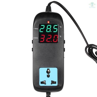 Electronic Thermostat LED Digital Display Breeding Temperature Controller Thermocouple Thermostat with Socket AC 90V～250V