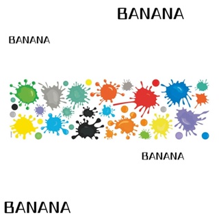 Banana1 สติกเกอร์ PVC ลายหมึก หลากสี สําหรับตกแต่งผนังห้องเรียน