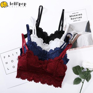 Lollipo1 บราดันทรง ผู้หญิง ฟิตเนส ชุดชั้นใน กลวง ยกทรง ลูกไม้ ดอกไม้ Bralette