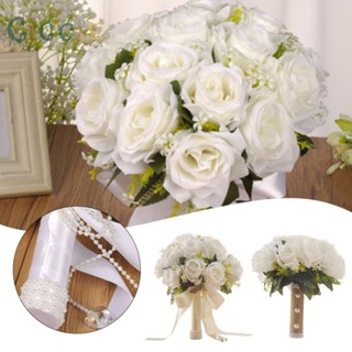 ⭐NEW ⭐Bridal Bouquet Artificial Flower High-end Bouquet Plastic Rhinestones White