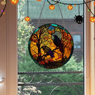 【VARSTR】Window Hanging Glass Window Hanging Halloween Decor Stained Glass Sun Catchers