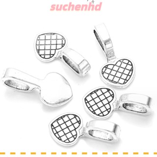 Suchenhd จี้เงินโบราณ รูปหัวใจ สีเงิน 19x9 มม. สําหรับทําเครื่องประดับ DIY 100 ชิ้น