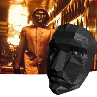 Jm - หน้ากาก รูปปลาหมึก 3D สีดํา สไตล์เกาหลี สําหรับเล่นเกม ฮาโลวีน TV Series Boss
