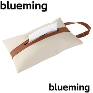 Blueming2 กล่องทิชชู่หนัง PU สไตล์นอร์ดิก สําหรับแขวนในรถยนต์ ห้องนอน