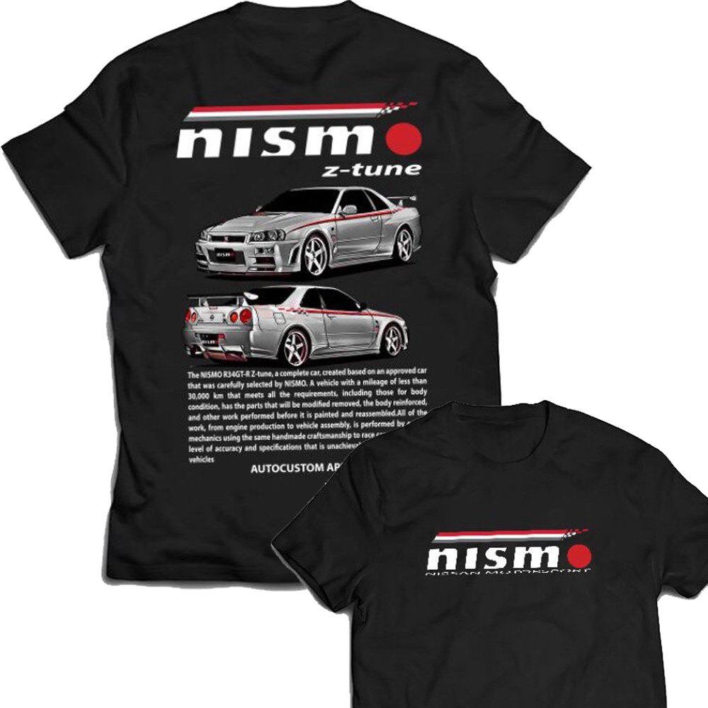เสื้อยืดลำลองฤดูร้อน เสื้อยืด พิมพ์ลาย Nissan SKYLINE GTR R34 NISMO Z-TUNE SPECIAL EDITION👕 อัตโนมัต