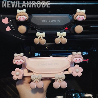 Newlanrode Car Phone Holder Universal Multifunction Cute Cartoon Prevents Shake 6 Points Air Vent for