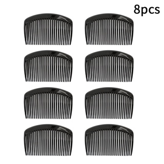 8pcs Gift Lightweight For Women DIY Accessories Portable Clip Black French Twist 23 Teeth Hair Side Comb