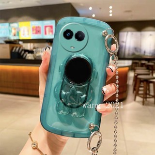 เคสโทรศัพท์มือถือใส แบบนิ่ม ลายนักบินอวกาศ มีสายคล้อง สําหรับ Realme C11 Realme 11 C51 NFC 4G 5G 2023