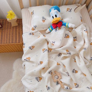 { พร้อมส่ง } ☁️ Donald duck Blanket ผ้าคลุมสไตล์เกาหลี ผ้าห่มเกาหลี ผ้าห่มหน้าร้อน ลายโดนัลดั๊ก