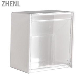 Zhenl Wall Mounted Clamshell Storage Box  Cotton Swab Holder Visible Plastic White for Home