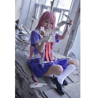 ชุดคอสเพลย์ การ์ตูนอนิเมะ Mirai Nikki Gasai Yuno สําหรับแต่งคอสเพลย์