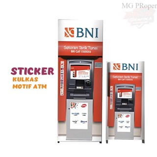 สติกเกอร์วอลเปเปอร์ ลาย BRI BNI Mandiri BTN สําหรับติดตกแต่งตู้เย็น 1 2 ประตู