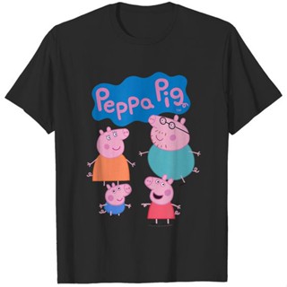 เสื้อยืดแขนสั้น คอกลม พิมพ์ลายการ์ตูน Peppa Pig สําหรับผู้ใหญ่ และเด็กผู้ชาย และผู้หญิง ไซซ์ XS - 3XL