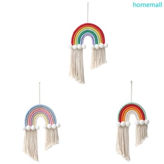 Ho ผ้าทอมือ สไตล์นอร์ดิก สีรุ้ง แขวนผนัง เครื่องประดับ ขอบพู่ มาคราเม่ จี้ พรม กิ๊บติดผม จัดระเบียบ