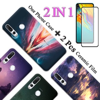 2 IN 1 Huawei Nova 4 เคสโทรศัพท์น่ารัก พร้อมหน้าจอเซรามิคโค้ง สองชิ้น