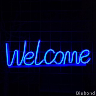 [Biubond] ป้ายไฟนีออน LED ลาย Welcome สําหรับตกแต่งผนังบ้าน ผับ บาร์ กาแฟ