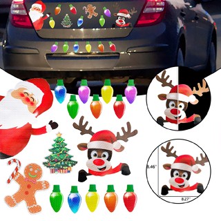 Car Stickers Magnetic Decal Refrigerator Bulb Reflective Sticker Christmas Decor