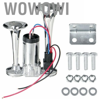 Wowowi Dual Air Horn 12V 600DB High Decibels Electric Trumpet Kit for Large Trucks Buses