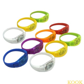 Koolkool กําไลข้อมือ กําไลข้อมือ มีไฟ LED ควบคุมด้วยเสียง 10 ชิ้น