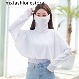 Mxfashione ปลอกแขน ผ้าพันคอ ผ้าเรยอน แบบบาง กันแดด สีพื้น แฟชั่นฤดูร้อน สําหรับขี่จักรยาน ตกปลา