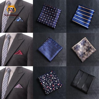 Narcissus ผ้าเช็ดหน้าผู้ชาย ลายดอกไม้ Paisley Pocket square Hankies