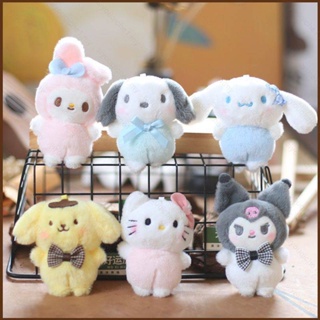 Cool พวงกุญแจ จี้ตุ๊กตา Sanrio Kuromi Kitty Melody Cinnamoroll ประดับโบว์ สําหรับเด็กผู้หญิง