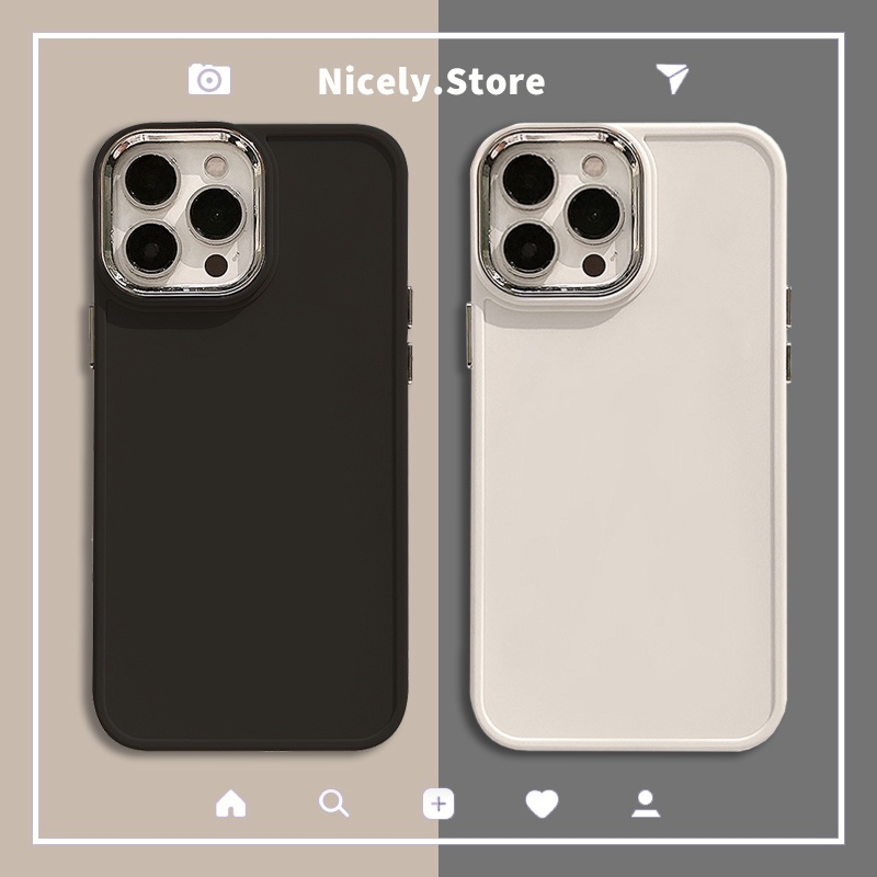 เคสโทรศัพท์มือถือ TPU ชุบไฟฟ้า กันตก สีพื้น เรียบง่าย สําหรับ iPhone 15 14 Plus 13 12 Pro Max 11 Xs Xr X 8 7