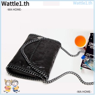 Wttle กระเป๋าสะพายไหล่ สะพายข้าง หนัง Pu ทรงคลัทช์ สีพื้น