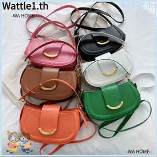 Wttle กระเป๋าสะพายไหล่ หนัง PU ทรงคลัทช์ สีพื้น แฟชั่นคลาสสิก สําหรับสตรี