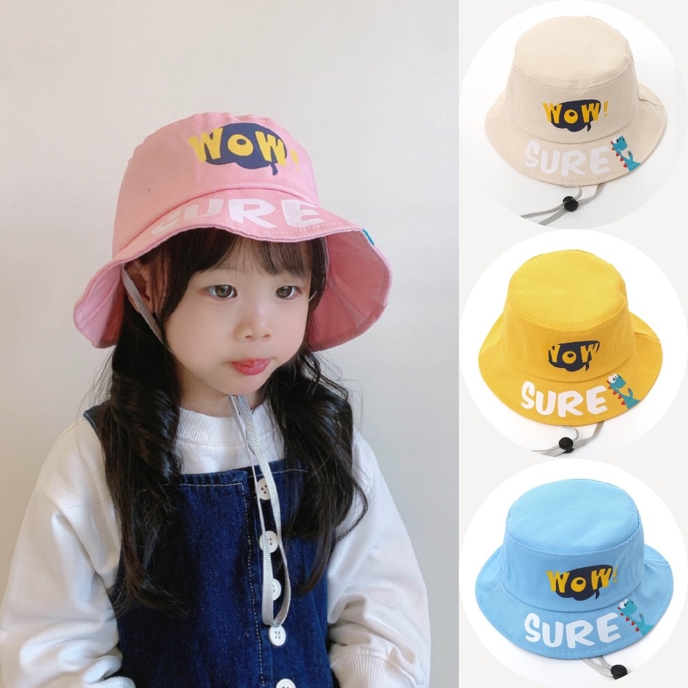 น่ารักพิมพ์ Whale & Wowo หมวกสําหรับเด็กแฟชั่นป้องกันแสงแดดใหม่ Unisex หมวกเด็ก หมวกเด็กผู้หญิง