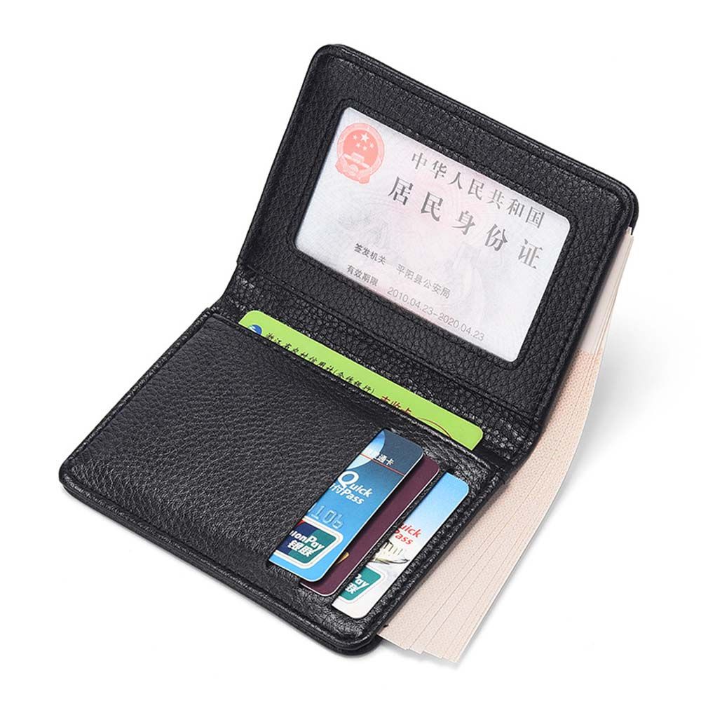 กระเป๋าสตางค์ หนัง PU ขนาดเล็ก แบบพกพา ใส่บัตรเครดิตได้ มีหลายช่อง ใส่เหรียญได้ สไตล์นักธุรกิจ สําหรับผู้ชาย - รูปที่ 4