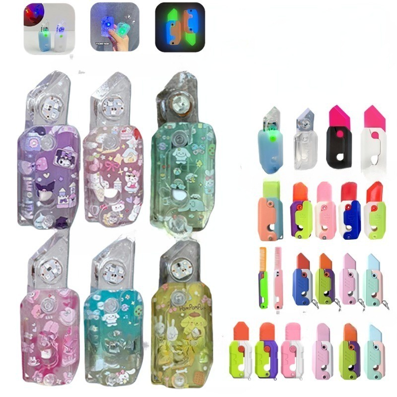 SANRIO มีดแครอท 3D มีไฟ LED ส่องสว่าง ของเล่นสําหรับเด็กนักเรียน สํานักงาน