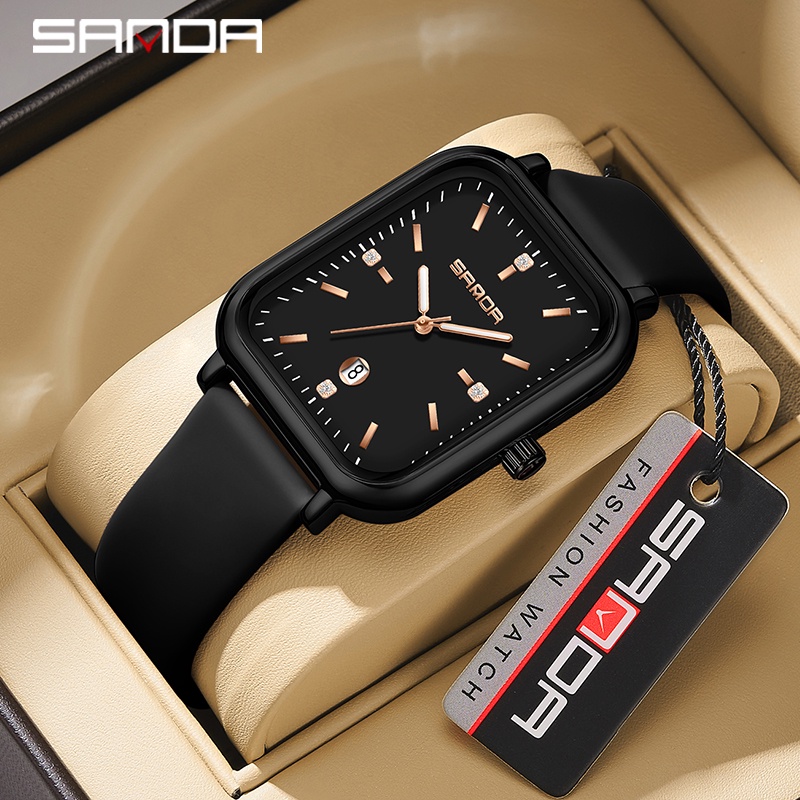 Sanda นาฬิกาข้อมือควอตซ์ ลําลอง ประดับเพชร หรูหรา สไตล์นักธุรกิจ สําหรับสตรี SD1134-2