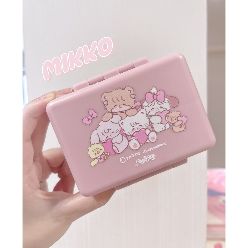 Mikko Joint Pill Box กล่องเก็บเครื่องประดับกล่องปิดผนึกแบบพกพา Moisture-Proof Sub-Packing Box กล่องเครื่องประดับสีชมพูน่ารัก
