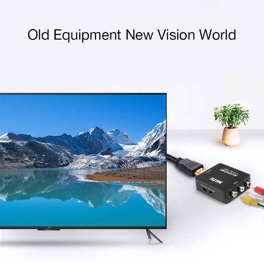 RAC แปลง HDMI (1080P)DVD ตัวแปลงสาย หัวแปลง AV To HDMI Converter (1080P) ตัวแปลงสัญญาณภาพและเสียงจาก AV เป็น HDMI / RCA To HDMI / D-PHONE