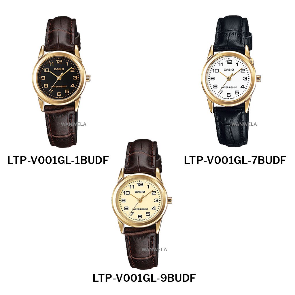 Time Shop ของแท้ นาฬิกาข้อมือ Casio ผู้หญิง รุ่น LTP-V001 (สายหนัง) พร้อมกล่อง