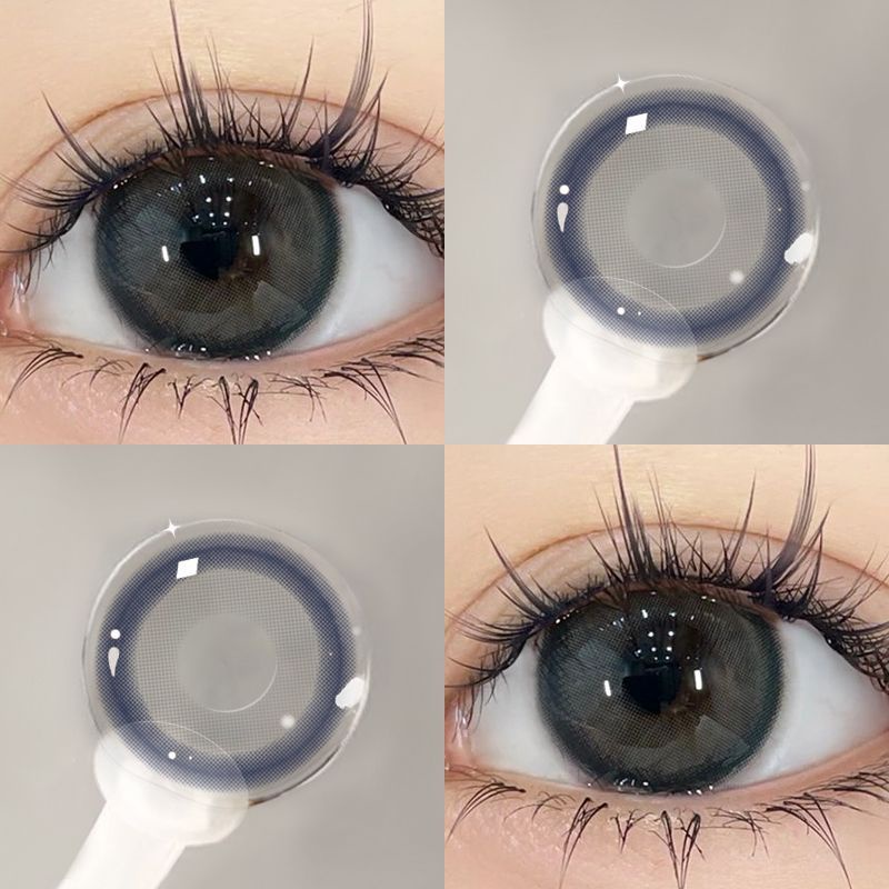 คอนแทคเลนส์ สีเทาธรรมชาติ สีน้ําตาล 14.2 มม. 2 ชิ้น 1 คู่