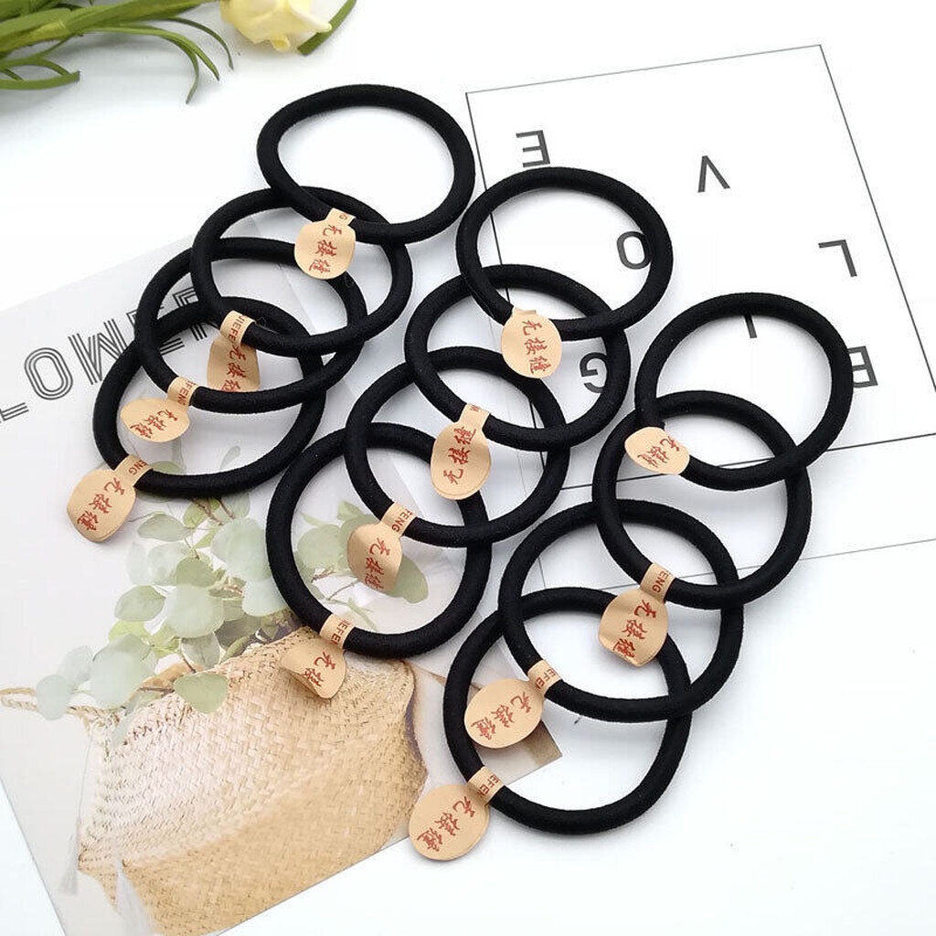 บ้านพลู🏠 ยางรัดผม แพ็ก 15 เส้น 20 บาท ผูกผม สีดำ ยางมัดผม ผู้หญิง