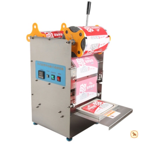 220V Manual Food Tray Sealing Machine, Takeaway Fast Food Snack Box Sealer