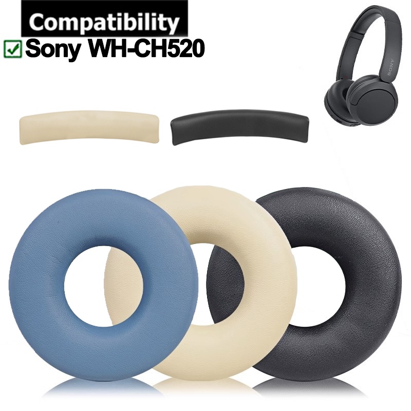 แผ่นฟองน้ําครอบหูฟังไร้สาย สําหรับ Sony WH-CH520