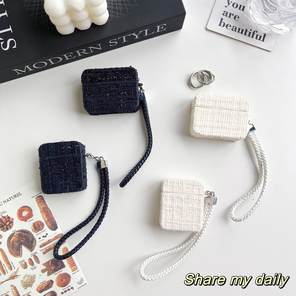 Mango กรณีปลอกสําหรับ AirPods 1 2 3 4 Pro 2 กรณีปลอก Gen 2 3 4 2nd 3rd 4th ผ้า Art ลูกไม้สี่เหลี่ยมผืนผ้า - รูปที่ 6