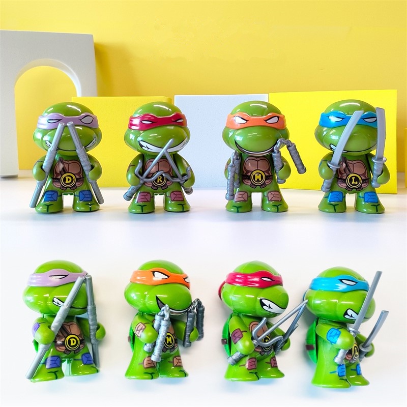 โมเดลฟิกเกอร์ PVC รูปการ์ตูนอนิเมะนินจาเต่า นินจาเต่า Raphael Donatello ของขวัญสําหรับเด็ก วัยรุ่น 4 ชิ้น ต่อชุด